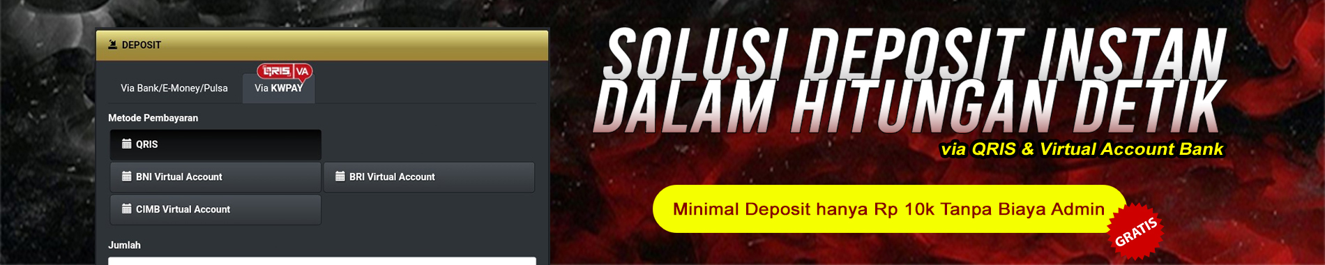 DEPOSIT JUDI SLOT, TOGEL ONLINE VIA QRIS